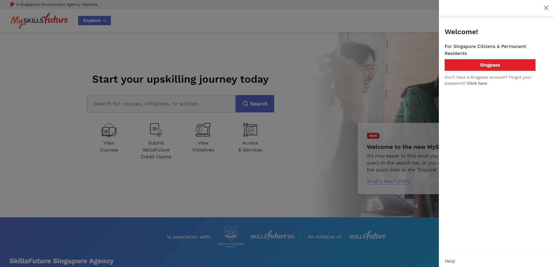 how to claim skillsfuture credits login singpass