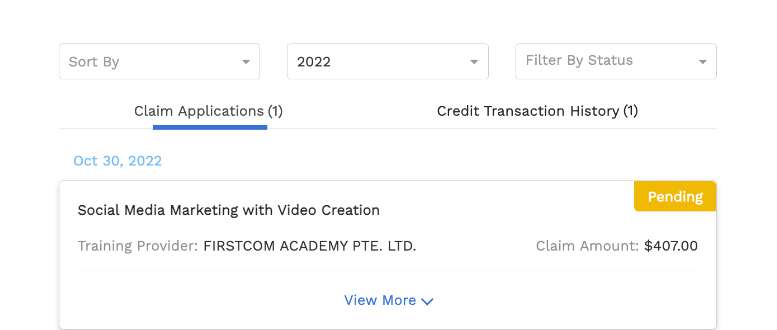 how to submit skillsfuture credits claim applications status